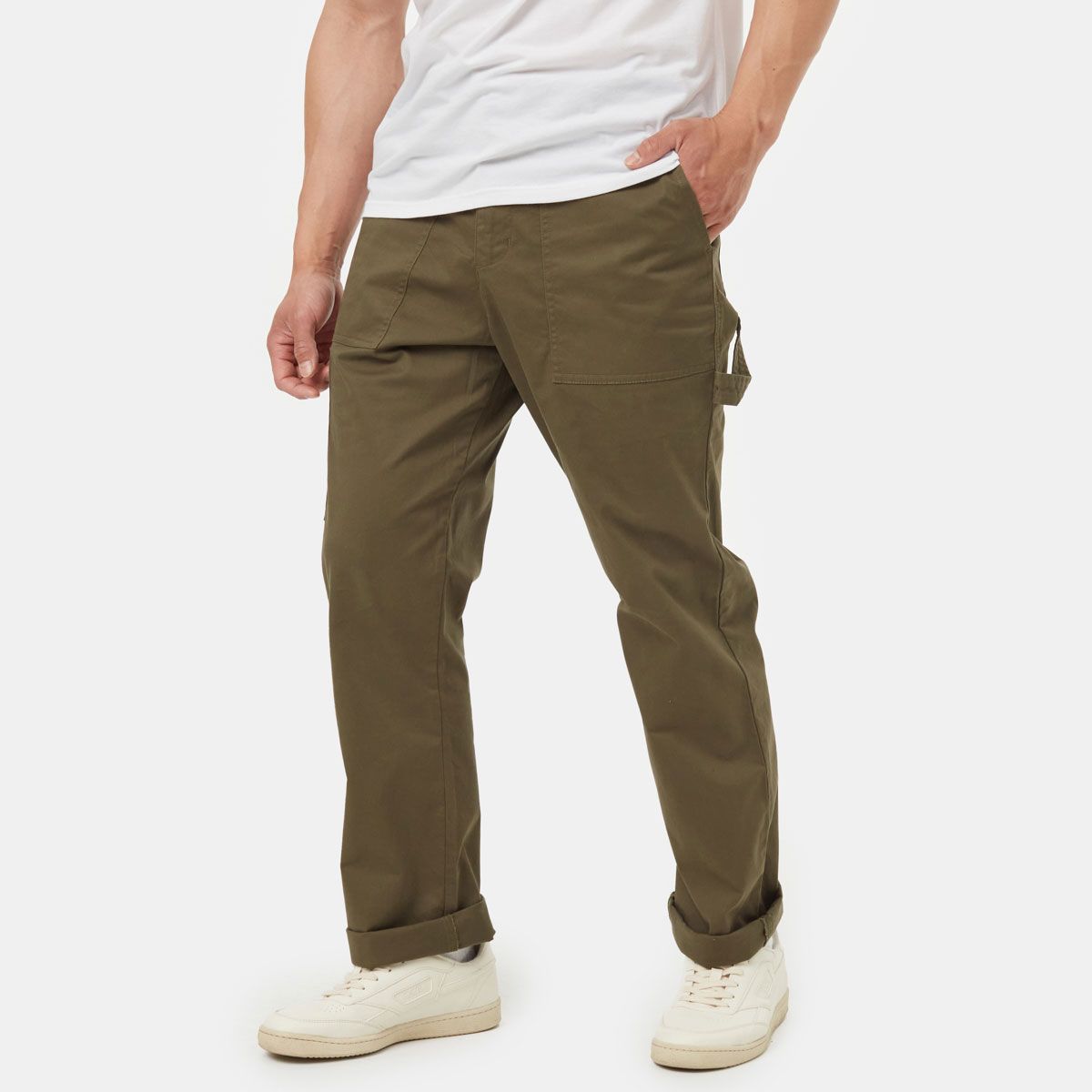 tentree M TWILL STRETCH WORKWEAR PANT - OLIVE NIGHT