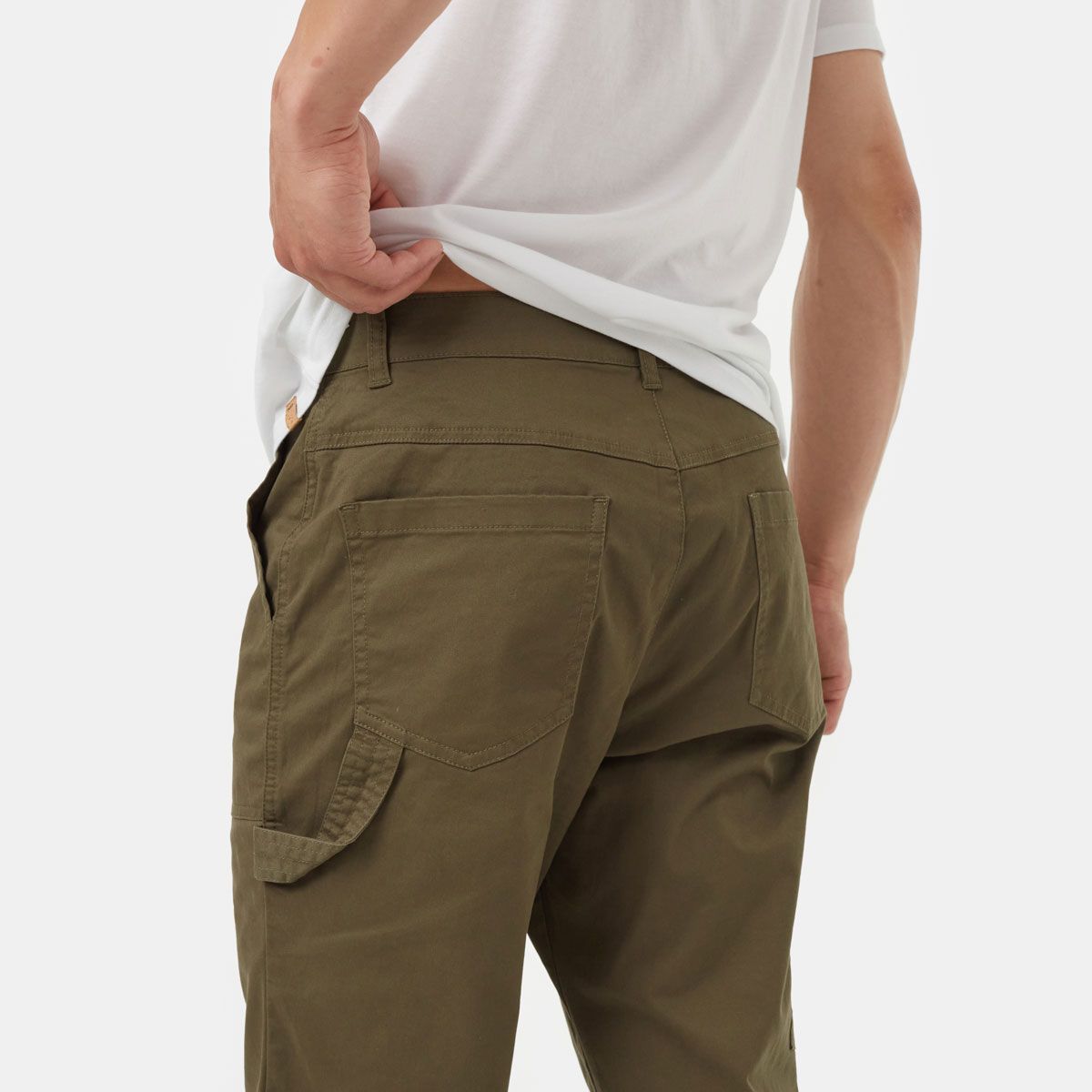 tentree M TWILL STRETCH WORKWEAR PANT - OLIVE NIGHT