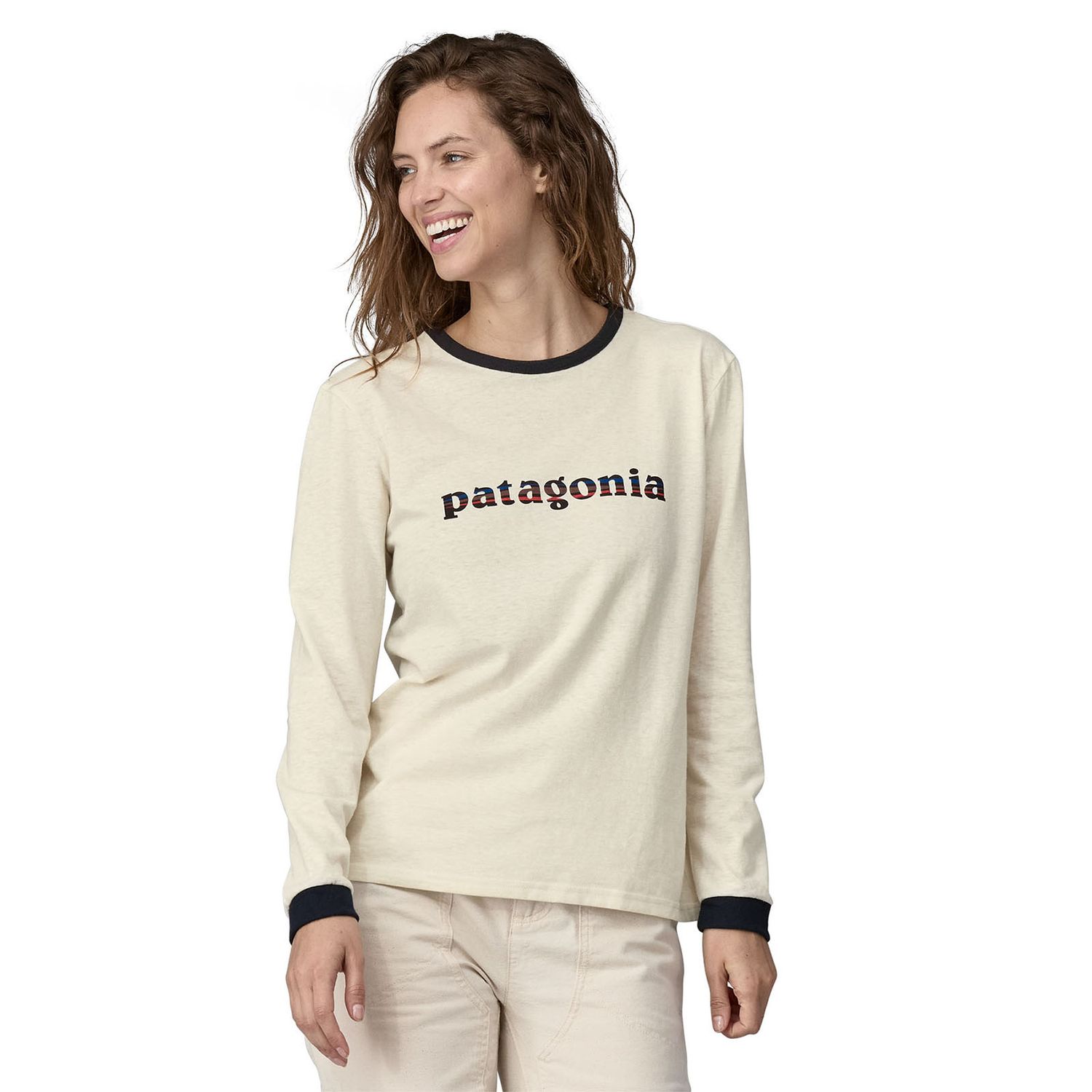 Patagonia W 73 Text Logo Responsibili-Tee Birch White