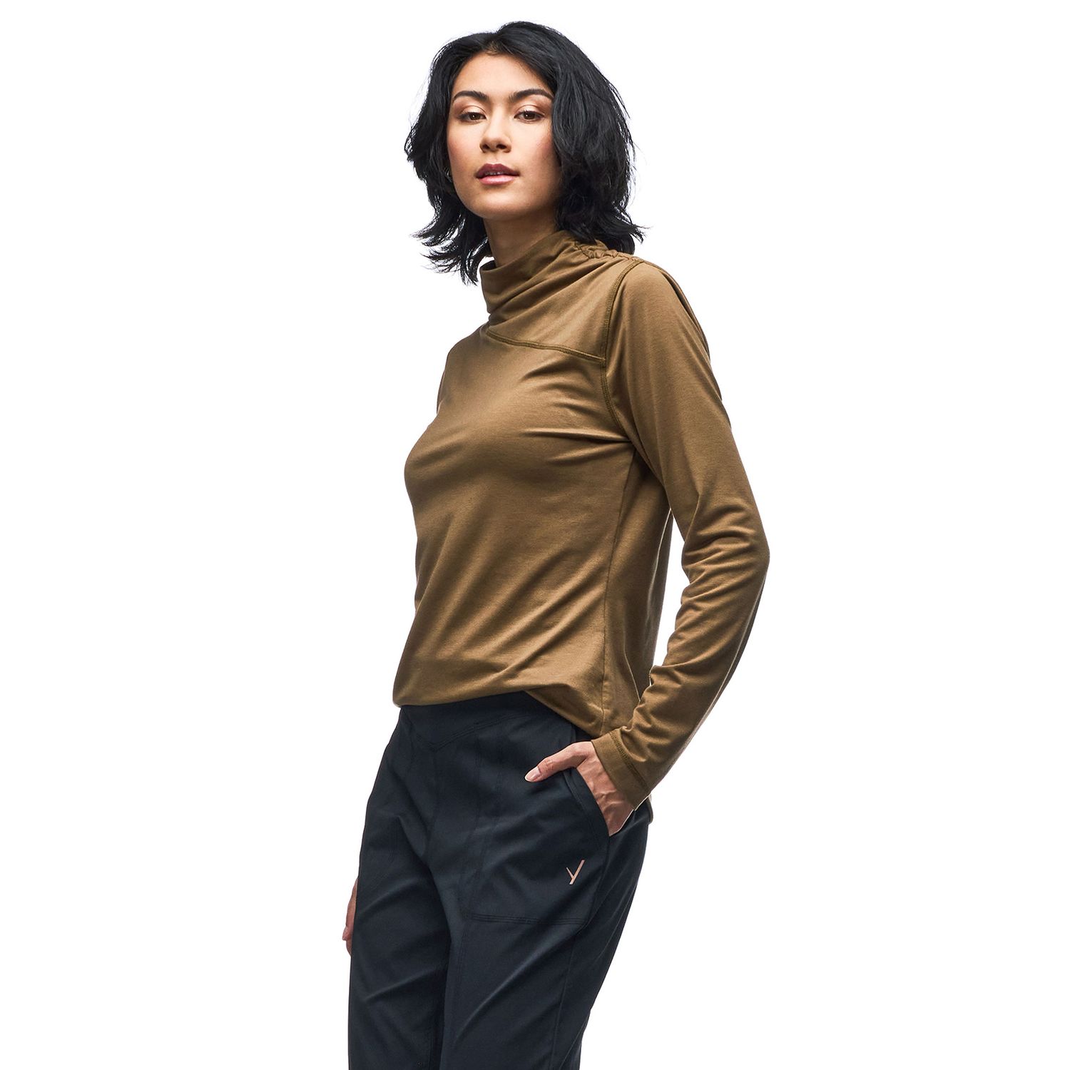 INDYEVA Luz Mock Neck Top Amber
