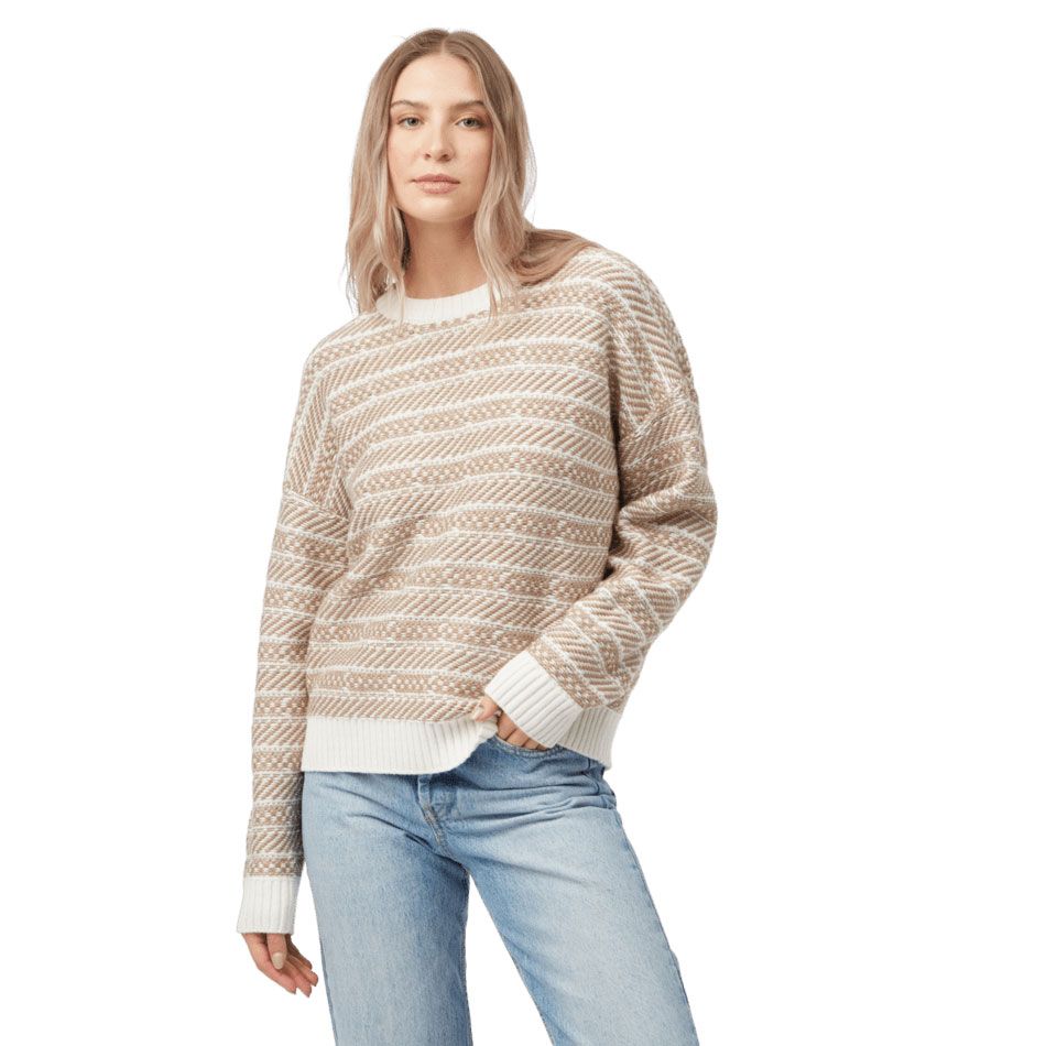 tentree W Highline Intarsia Sweater Oatmeal/ Bark