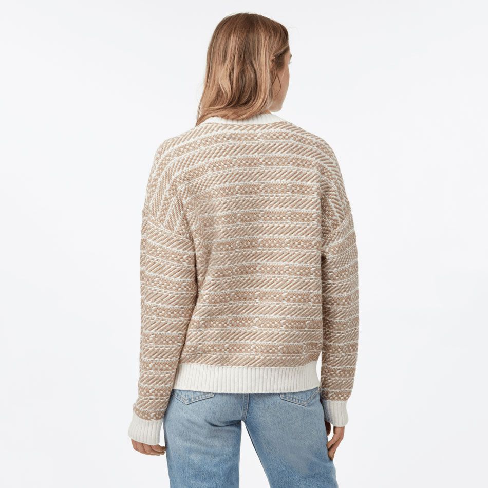 tentree W Highline Intarsia Sweater Oatmeal/ Bark