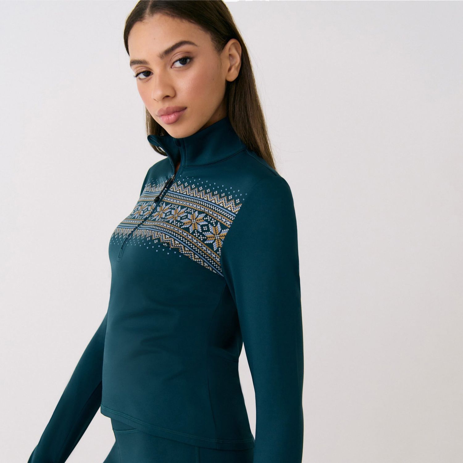 Lole Arctic Half Zip Fair Isle Fjord Blue