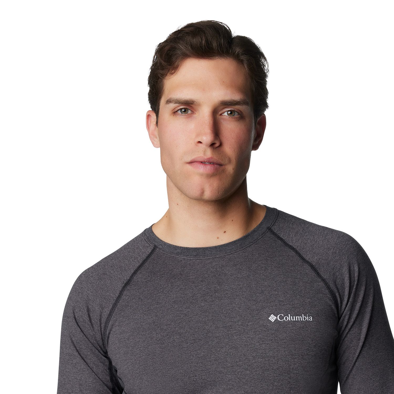 Columbia M Omni-Heat LW Baselayer Crew Black Hthr
