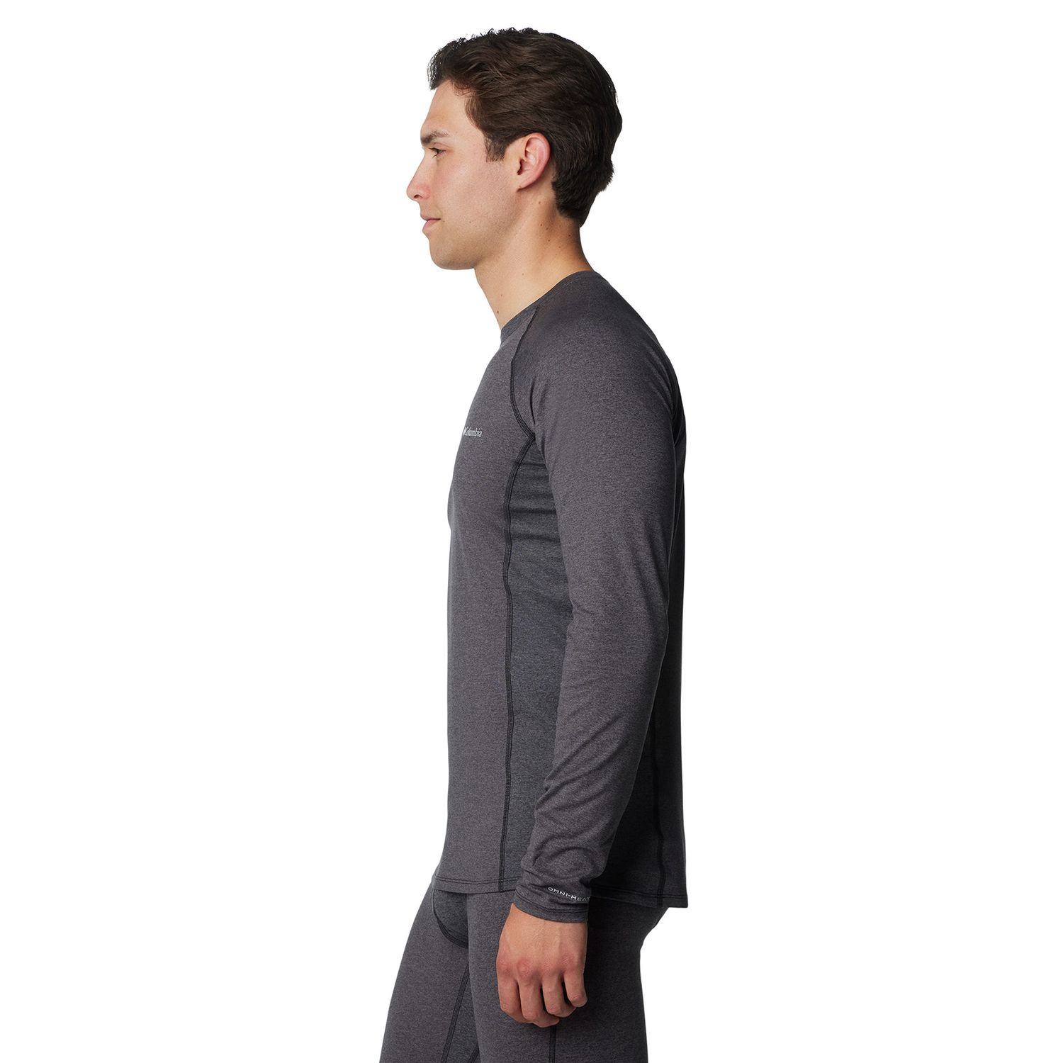 Columbia M Omni-Heat LW Baselayer Crew Black Hthr