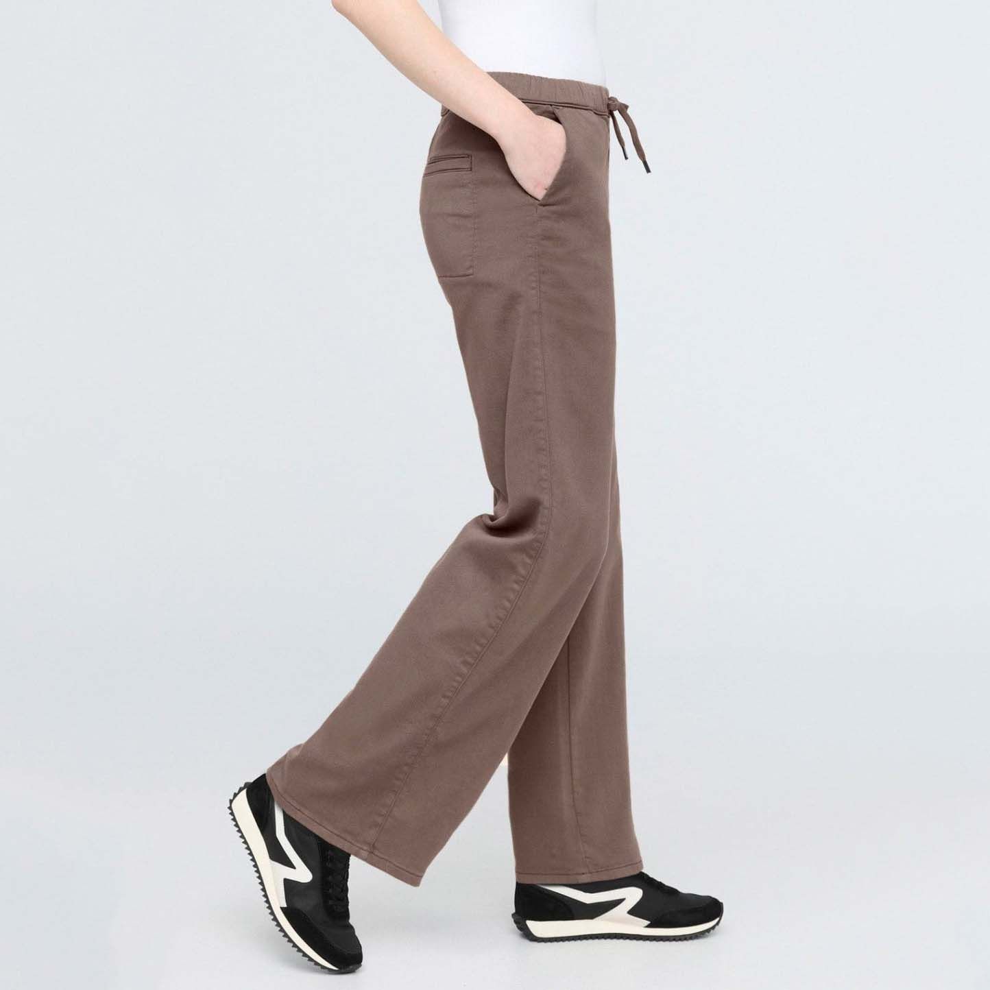 DUER W No Sweat Wide Leg pant - Canteen