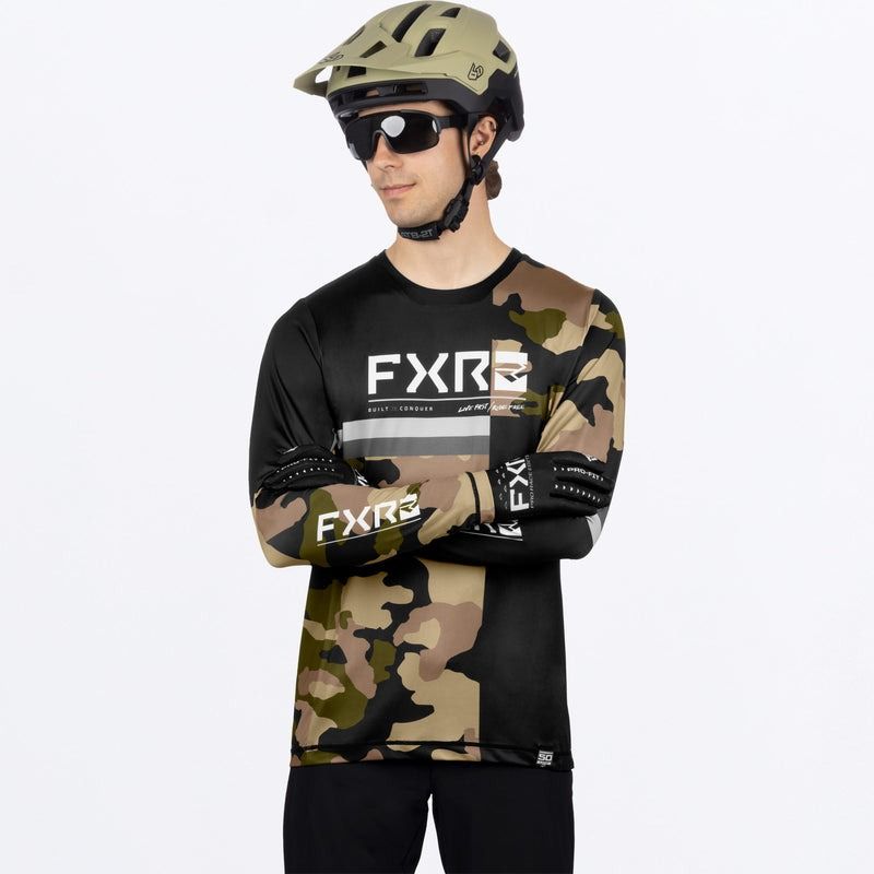 FXR M PROFLEX UPF LS JERSEY - BLACK CAMO