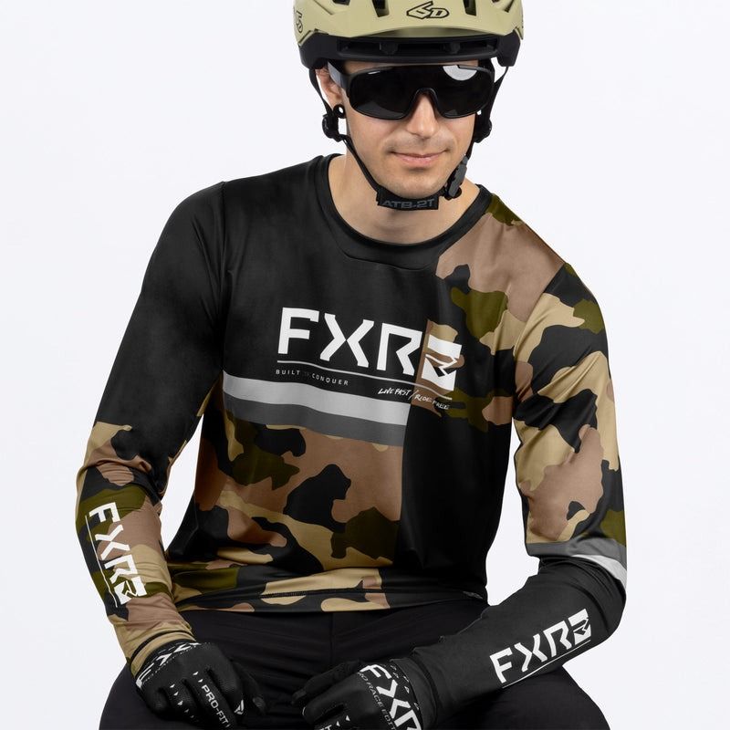FXR M PROFLEX UPF LS JERSEY - BLACK CAMO