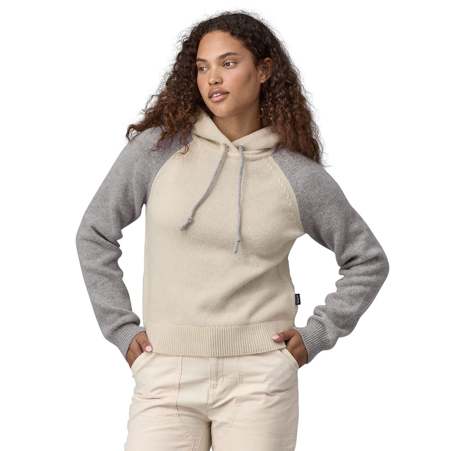Patagonia W Recycled Wool-Blend Hoody White