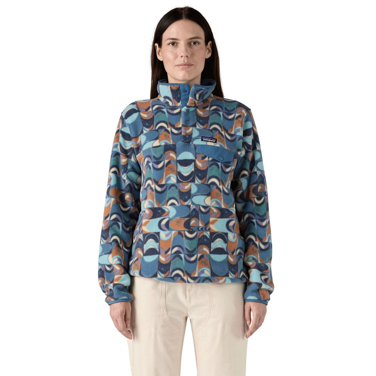 Patagonia W LW Synch Snap-T P/O Swallow Geo: Blue