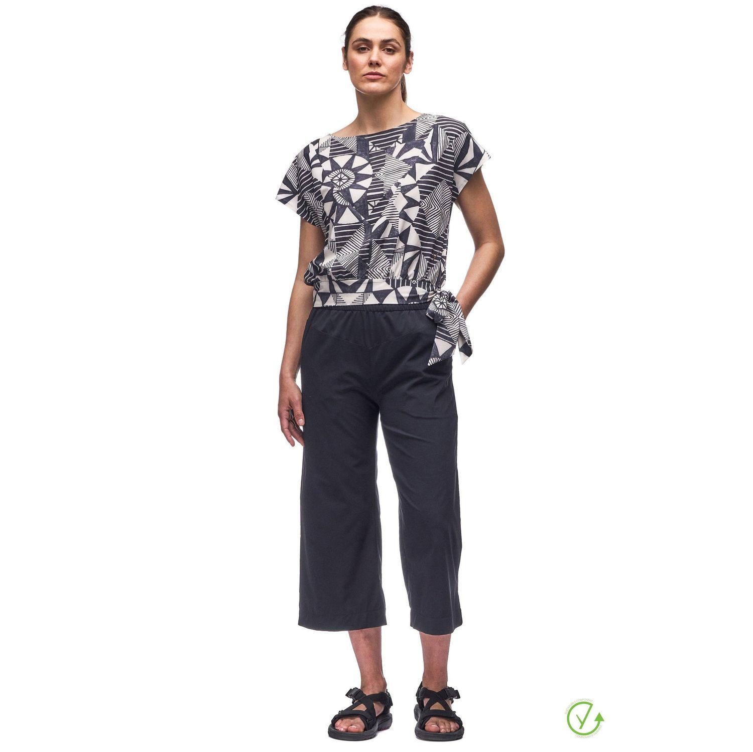 Indyeva Epesi II Loose Fit Wide Leg Crop Black