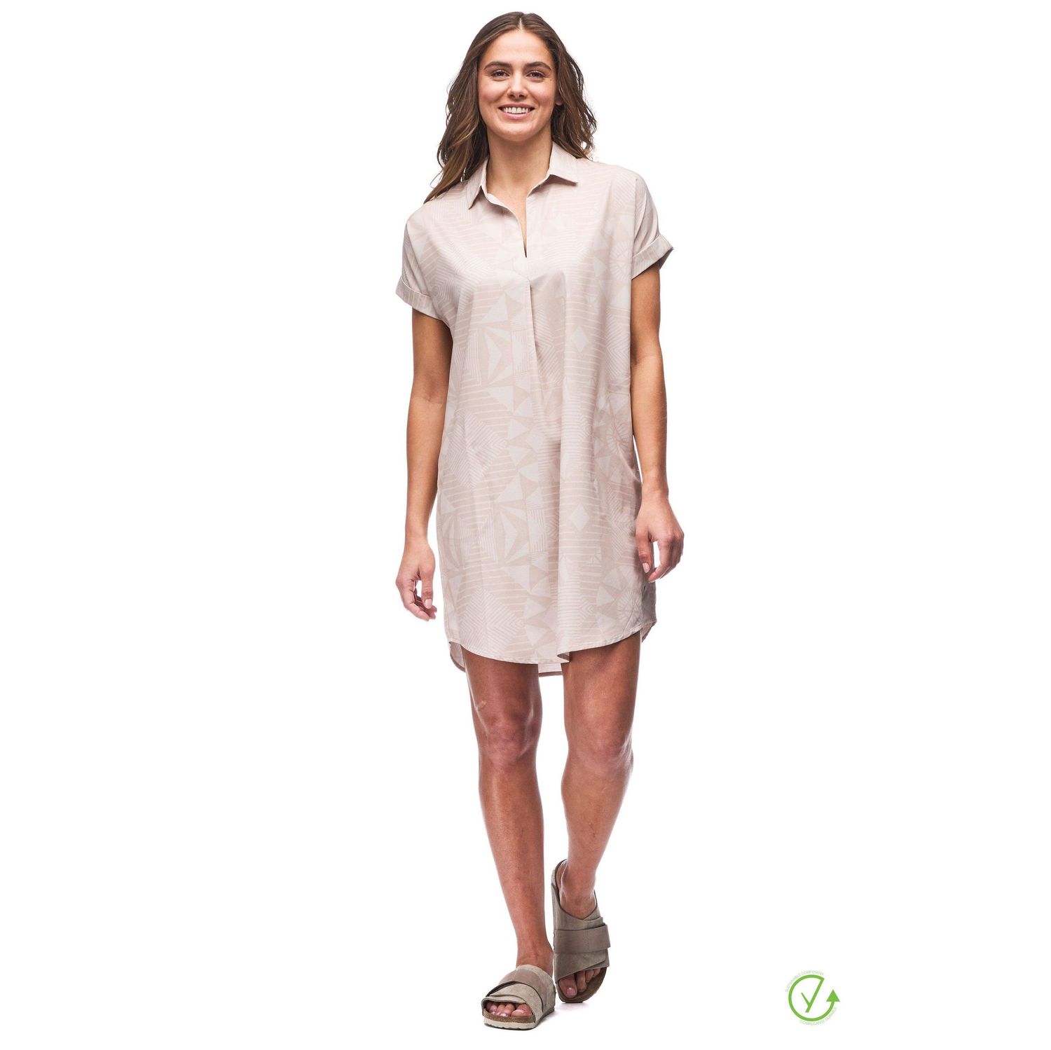 Indyeva Frivol Knee Length Shirt Dress Beach Slate