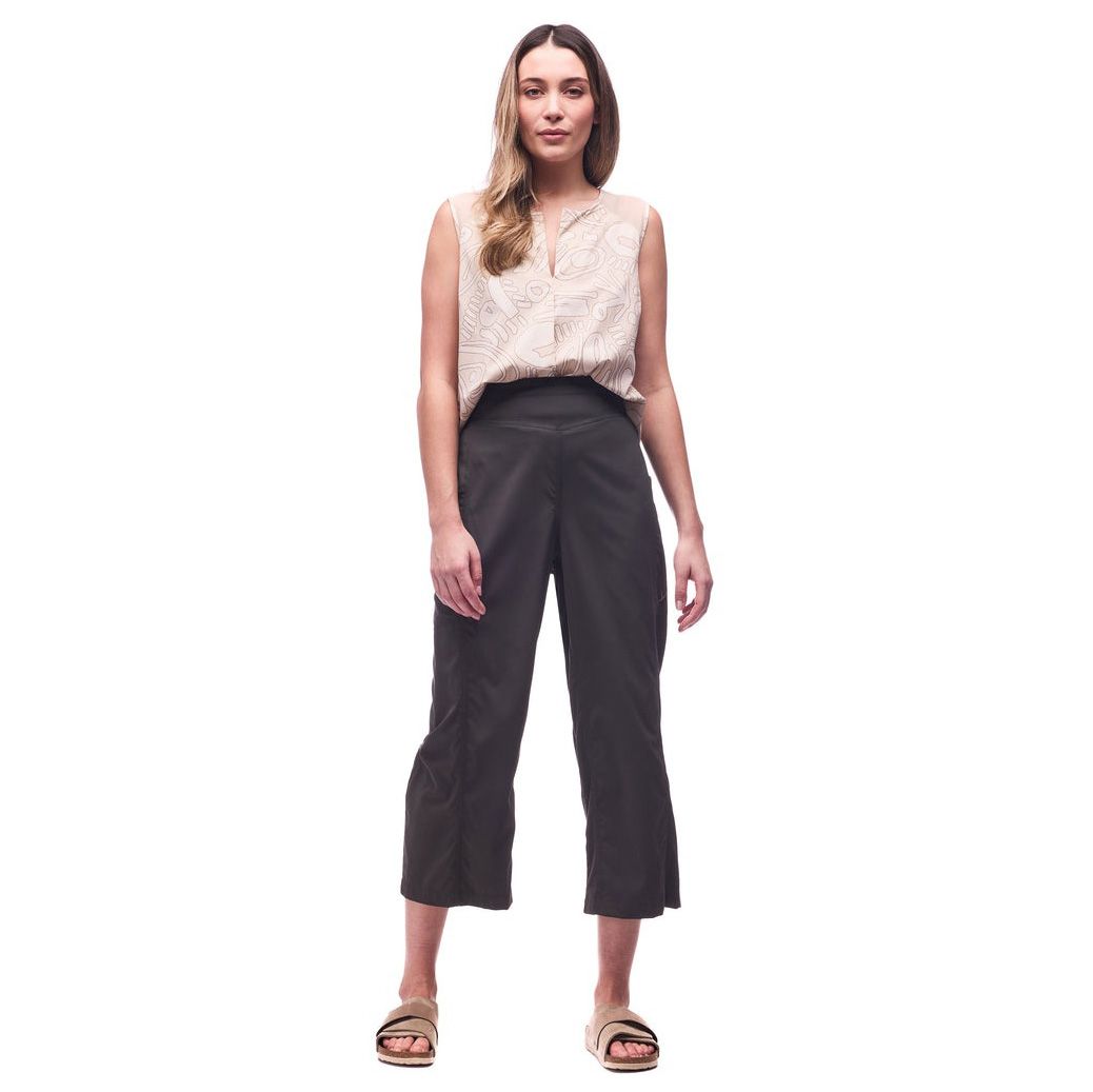 Indyeva Pierna High Waist Wide Leg Crop Pant Pine