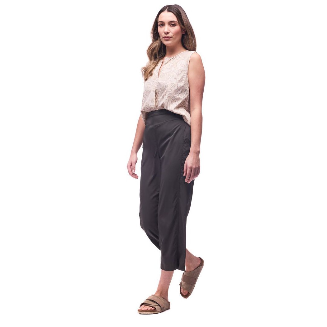 Indyeva Pierna High Waist Wide Leg Crop Pant Pine