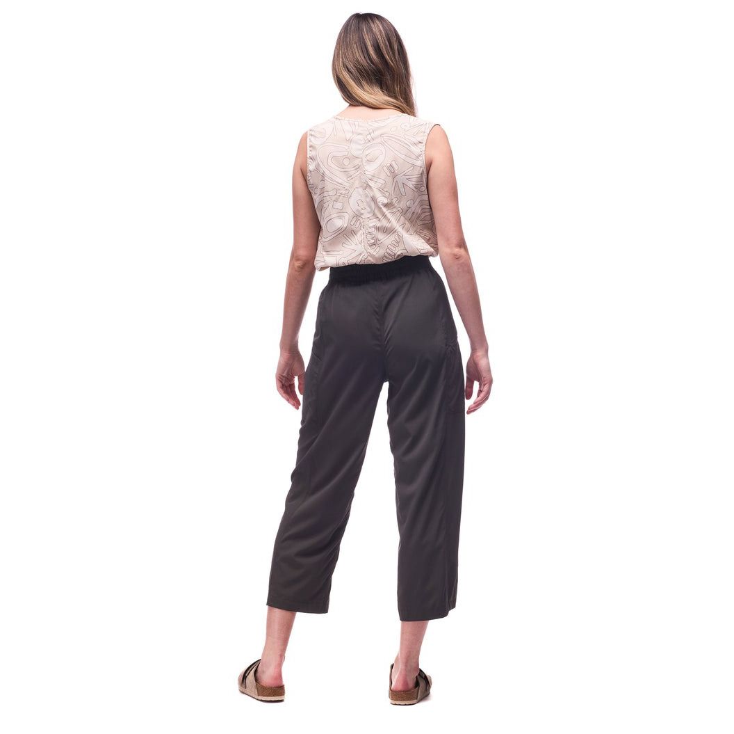 Indyeva Pierna High Waist Wide Leg Crop Pant Pine