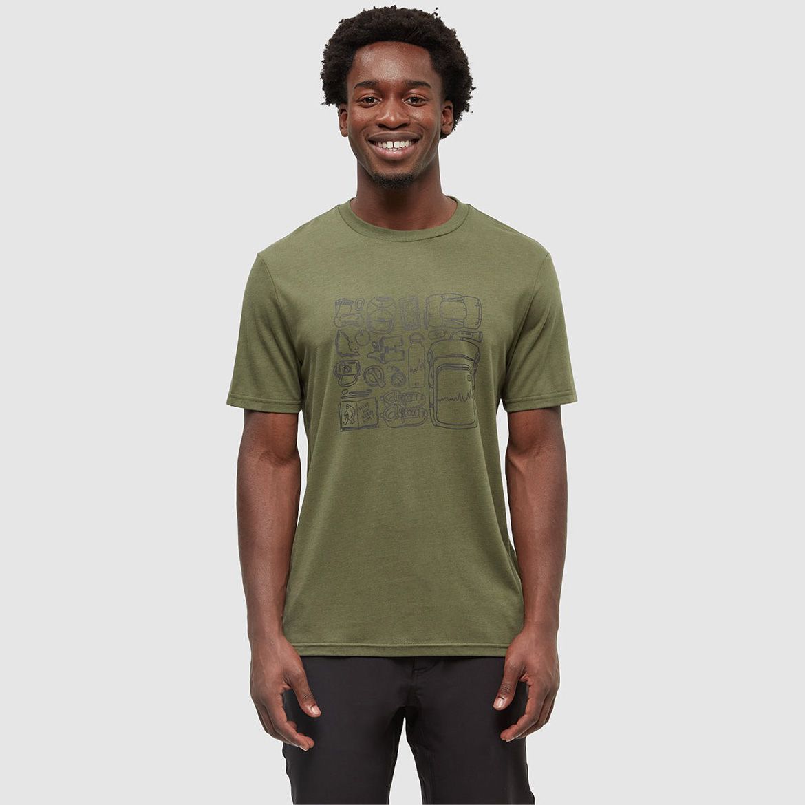 tentree M Adventure Essentials Tee Olive/Meteorite