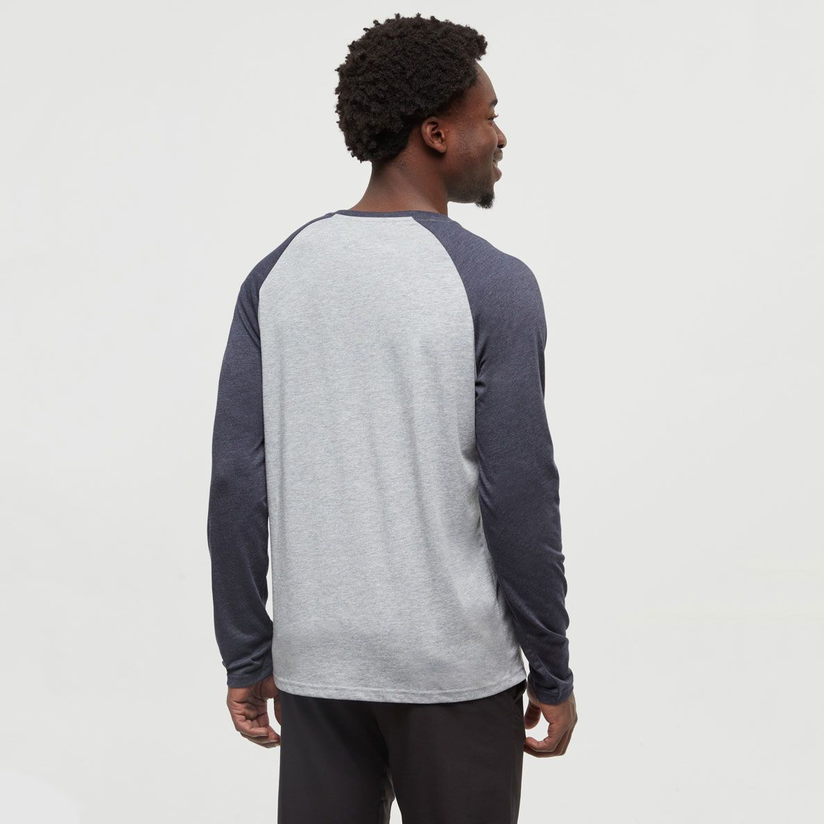 tentree M Baker Henley Harbour Grey/Midnight Blue