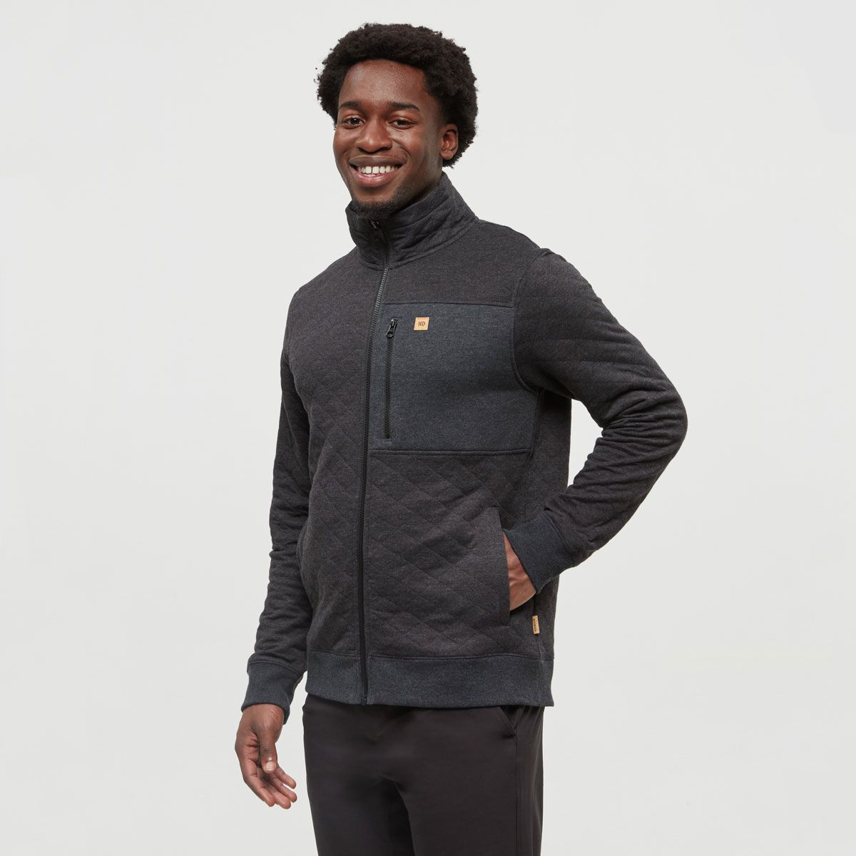 tentree M Begbie Full Zip Meteorite Heather
