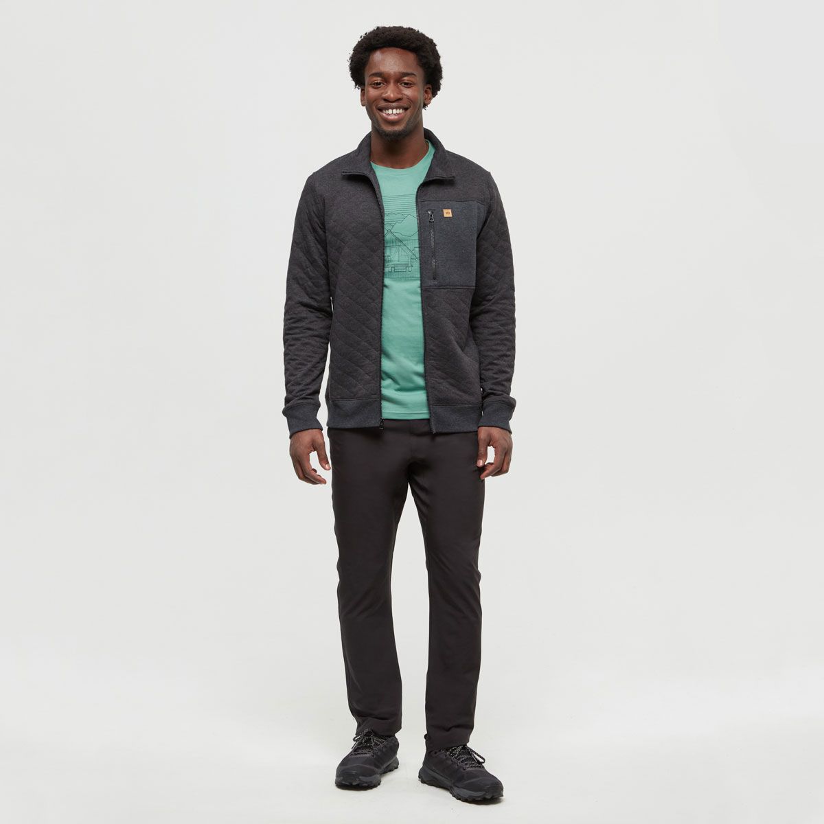 tentree M Begbie Full Zip Meteorite Heather