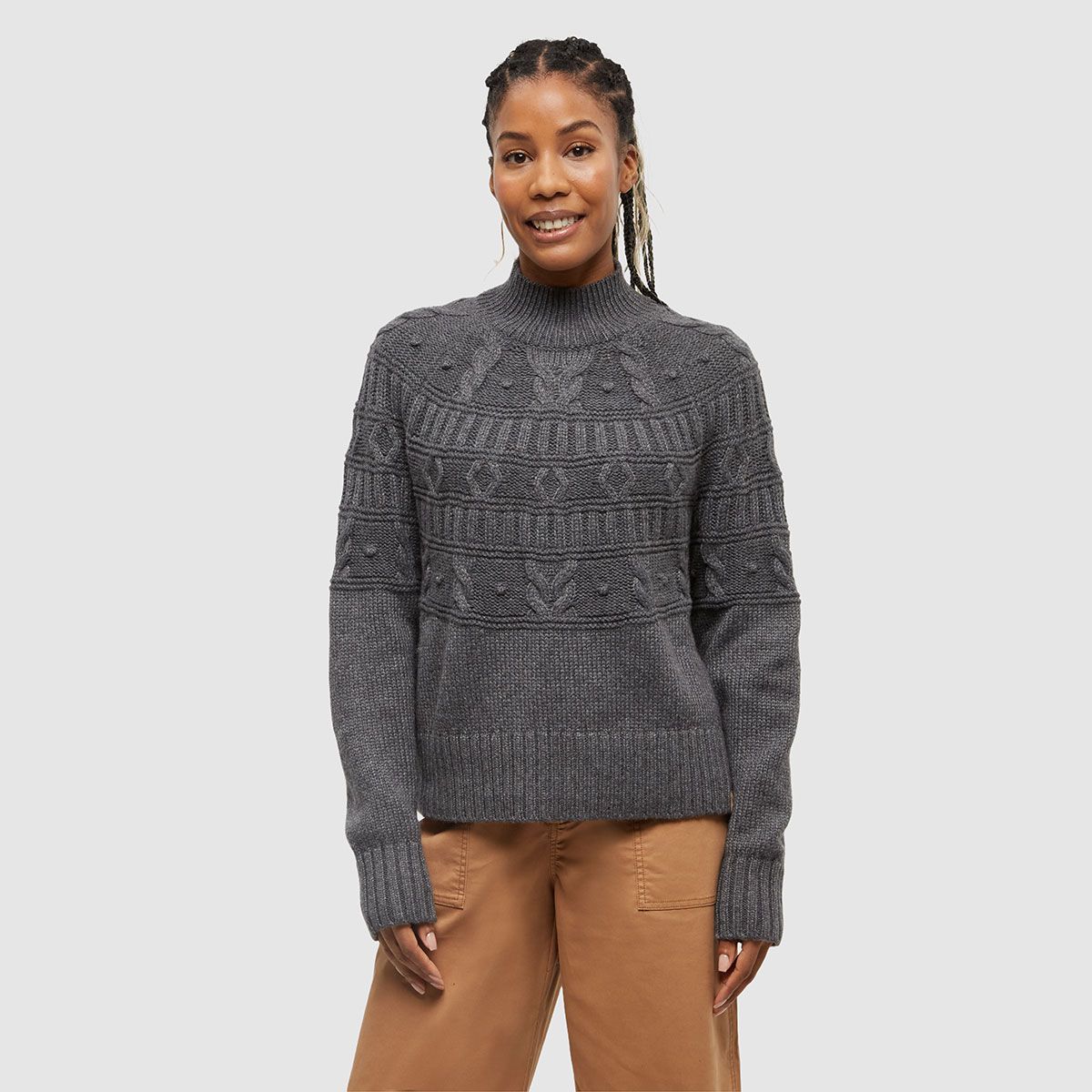 tentree W Colson Sweater Dark Grey Heather