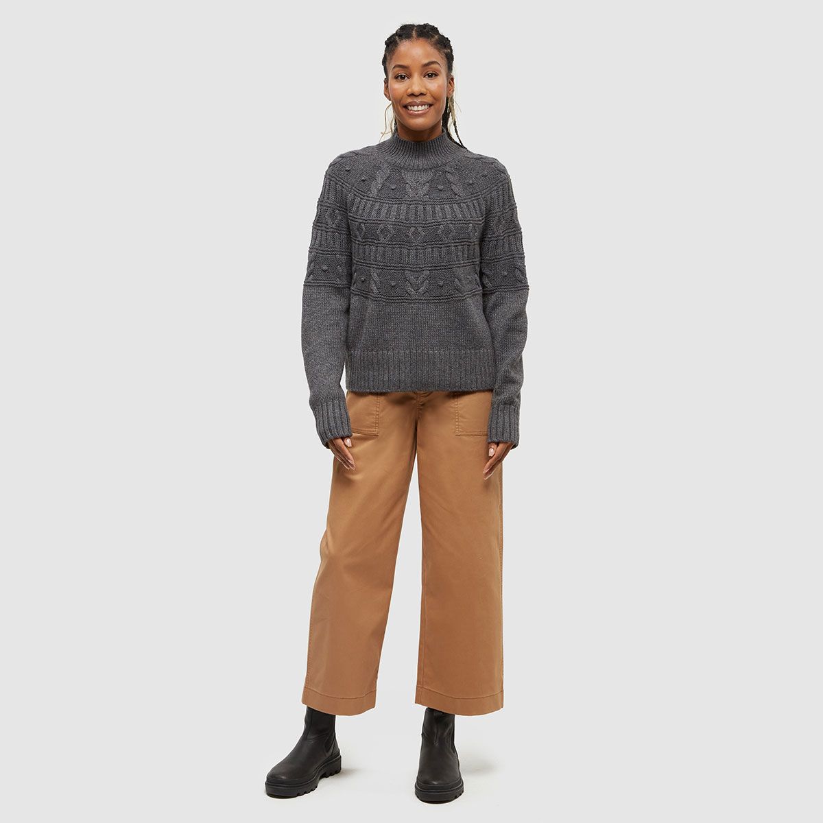 tentree W Colson Sweater Dark Grey Heather