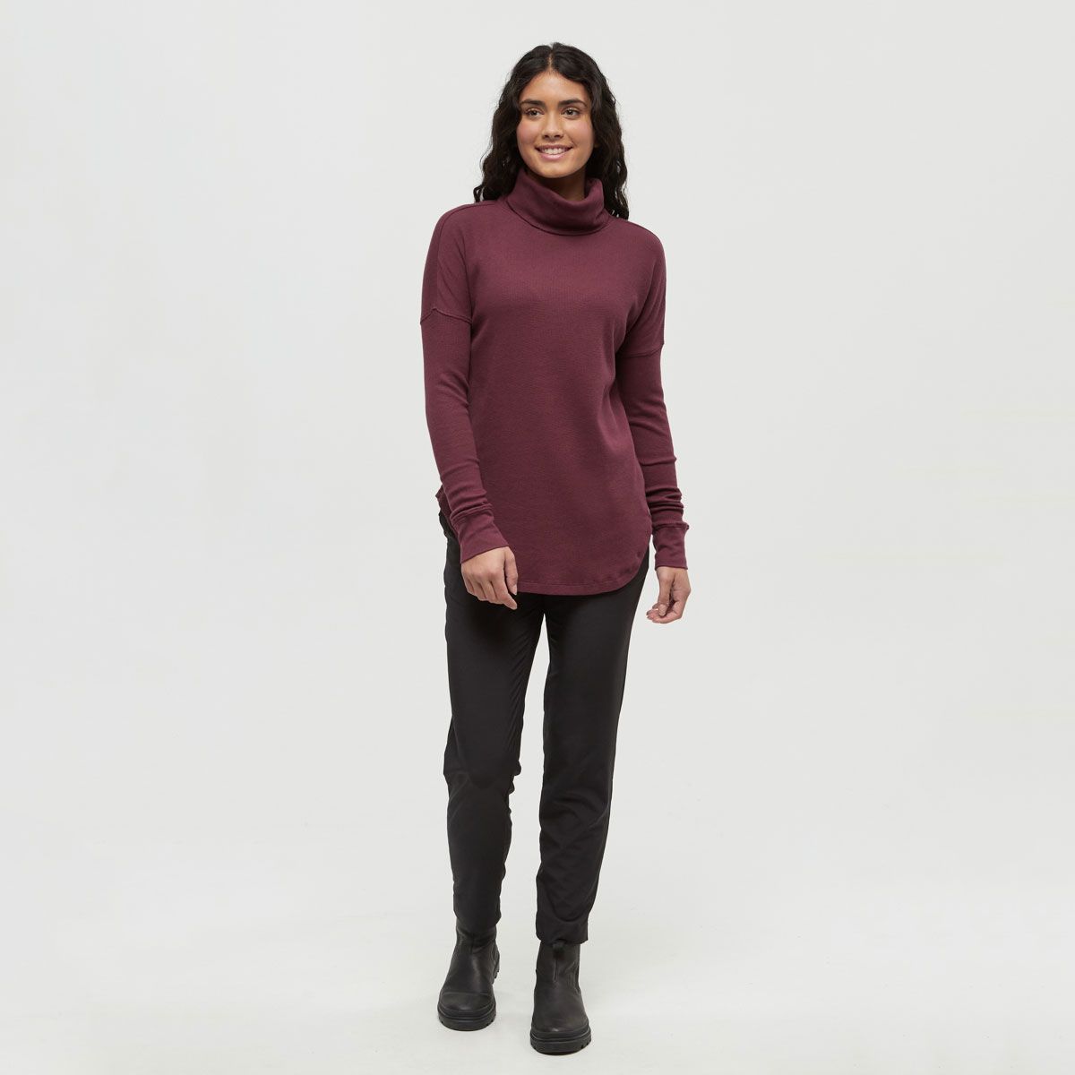 tentree W Highwood Turtleneck Burgundy