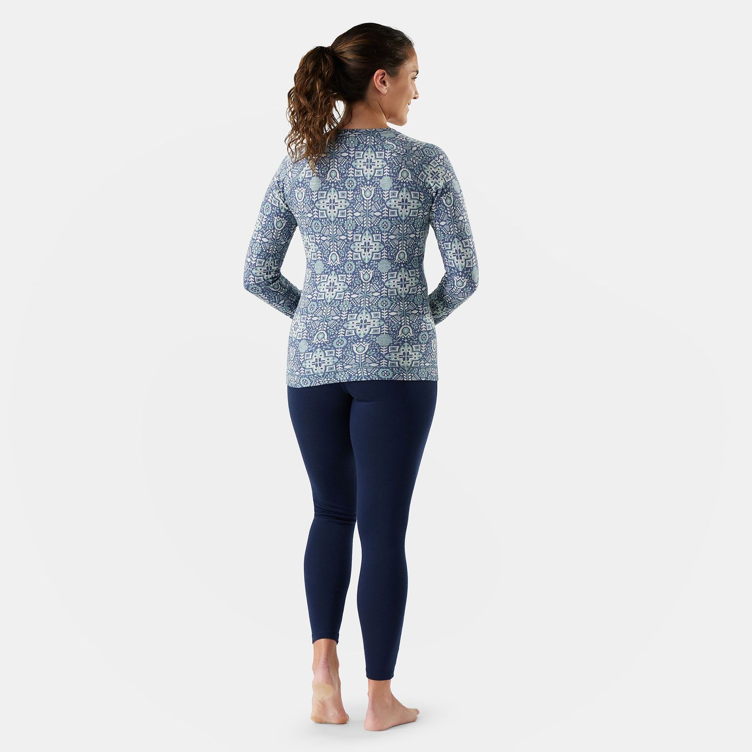 Smartwool W Thermal Merino Baselayer Crew Nightfall Deco Floral