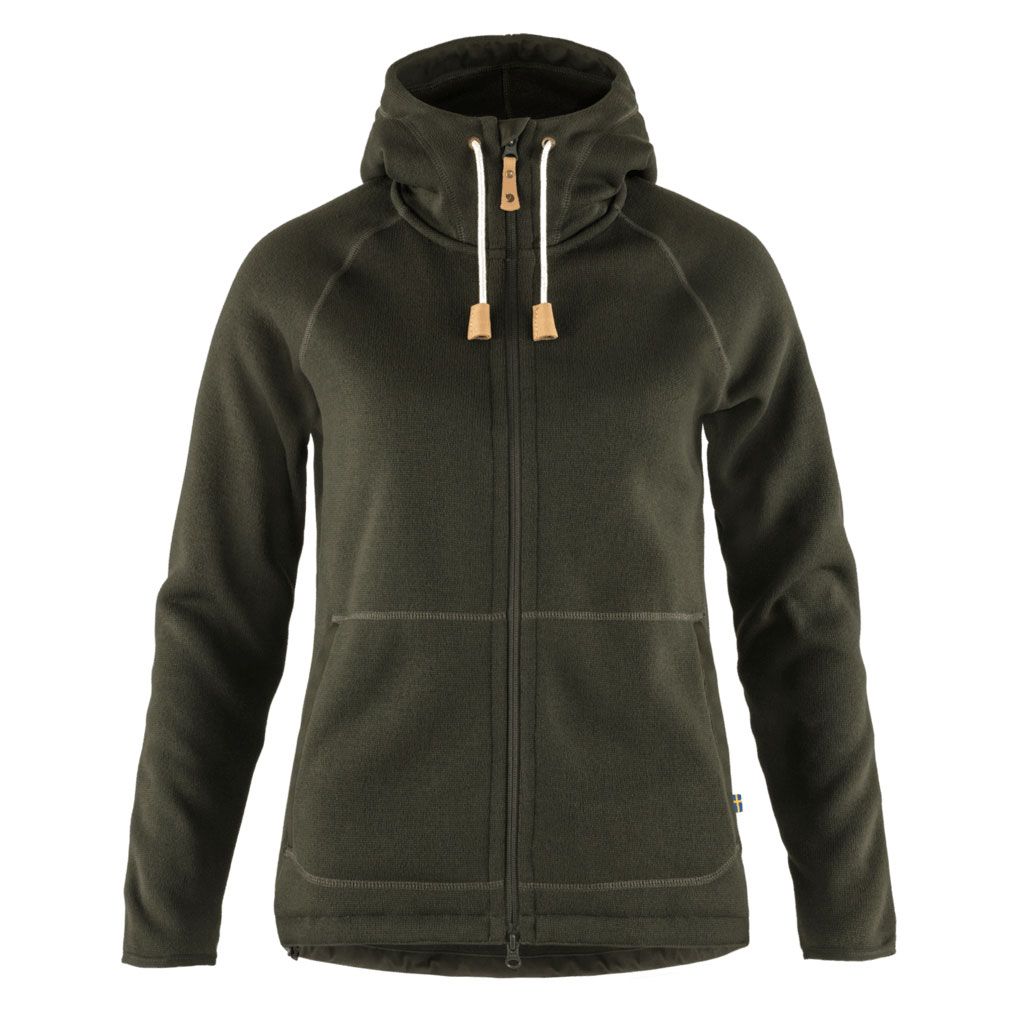 Fjallraven W Övik Fleece Hoodie Deep Forest