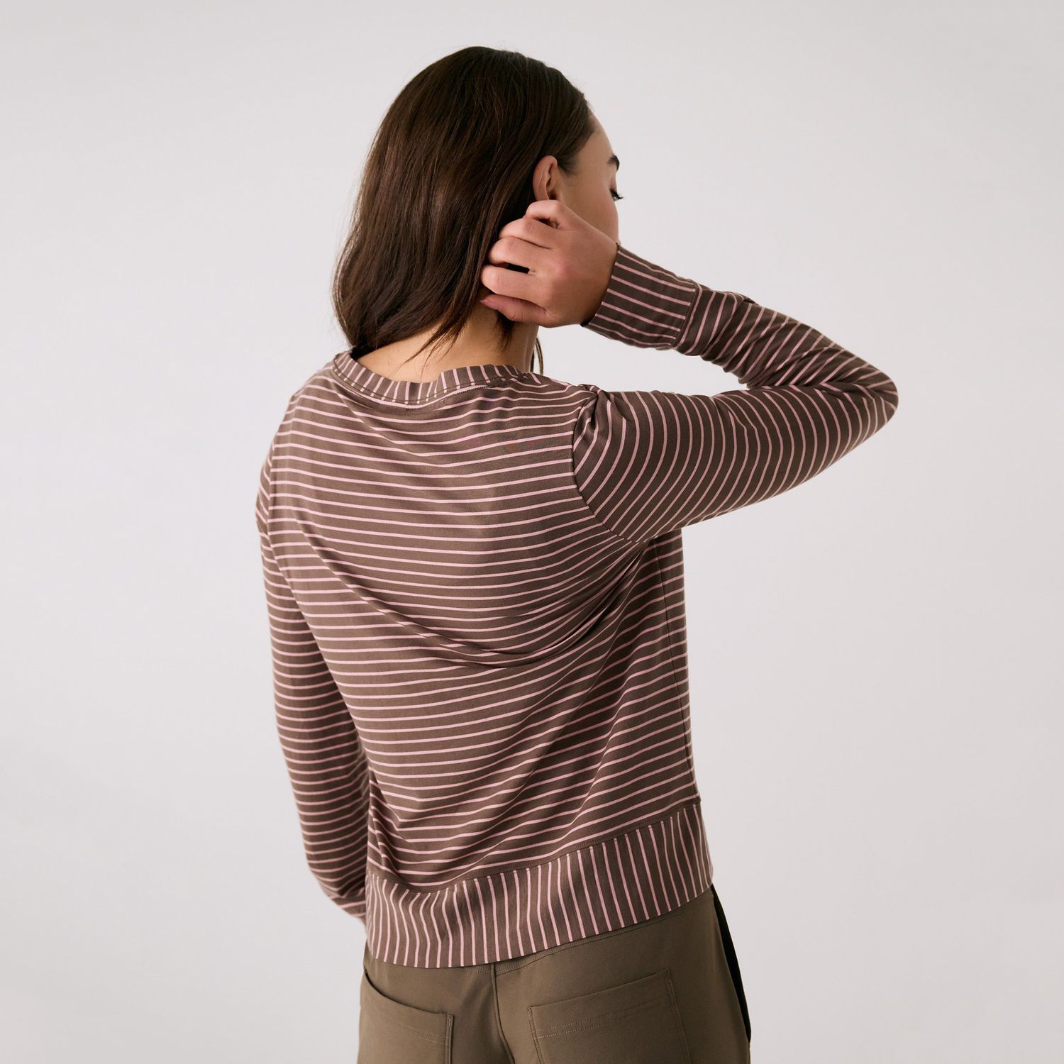 Lole Dynamic Long Sleeves - Mocha Stripe