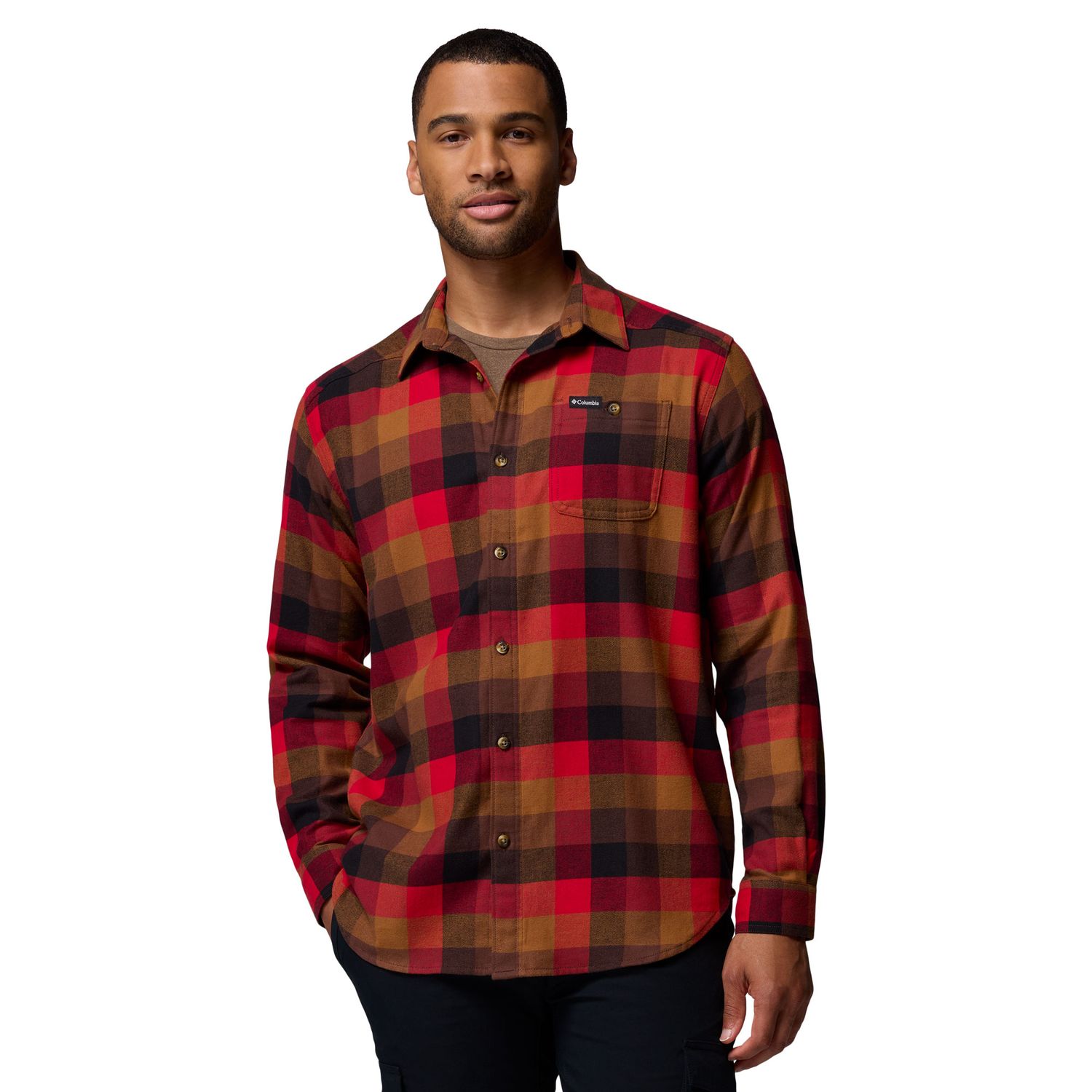 Columbia M Cornell Woods Flannel LS Shirt Tobacco