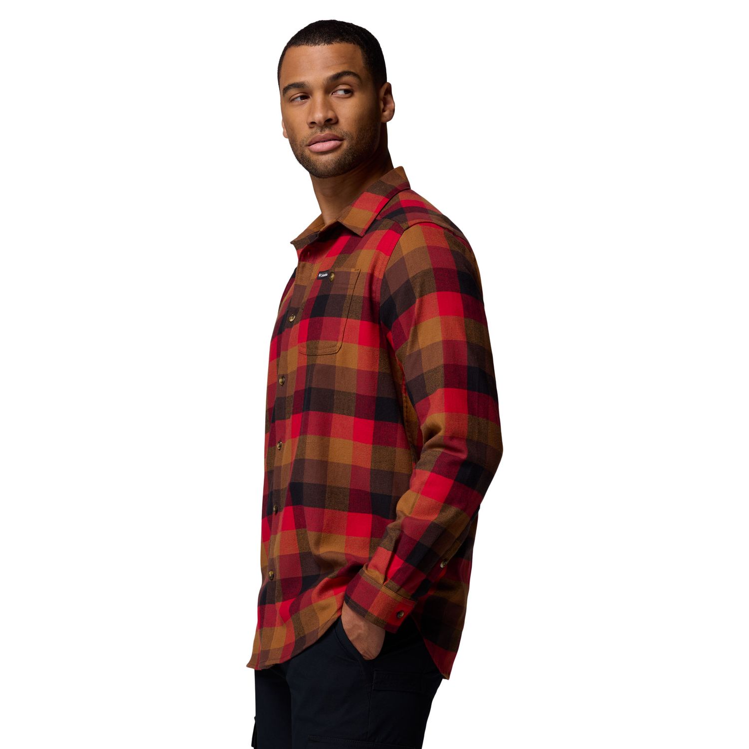 Columbia M Cornell Woods Flannel LS Shirt Tobacco