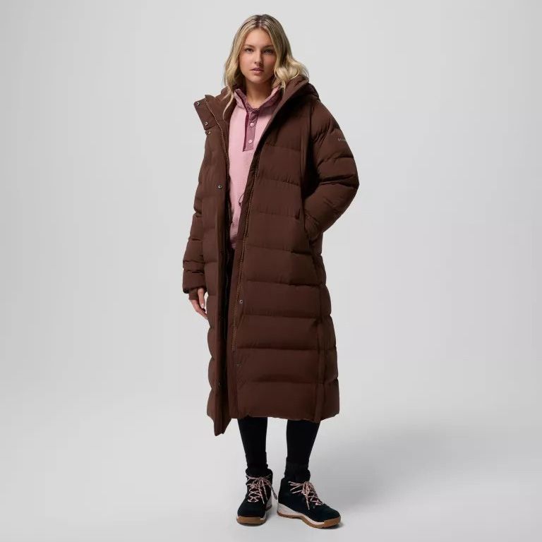 Columbia W Amaze Puff Long Hooded Jacket Tobacco