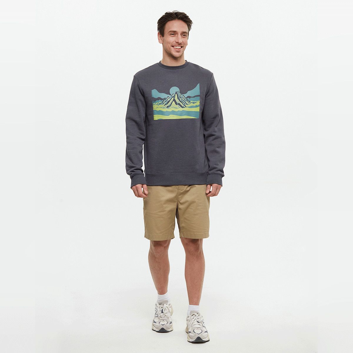 tentree M Emerald Edge Crew Graphite/Palm