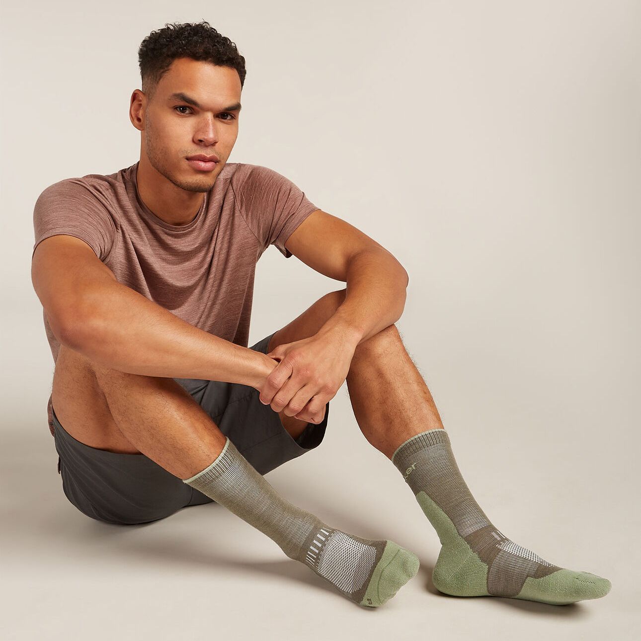 Icebreaker M Merino Hike+ Light Crew Loden/Lichen