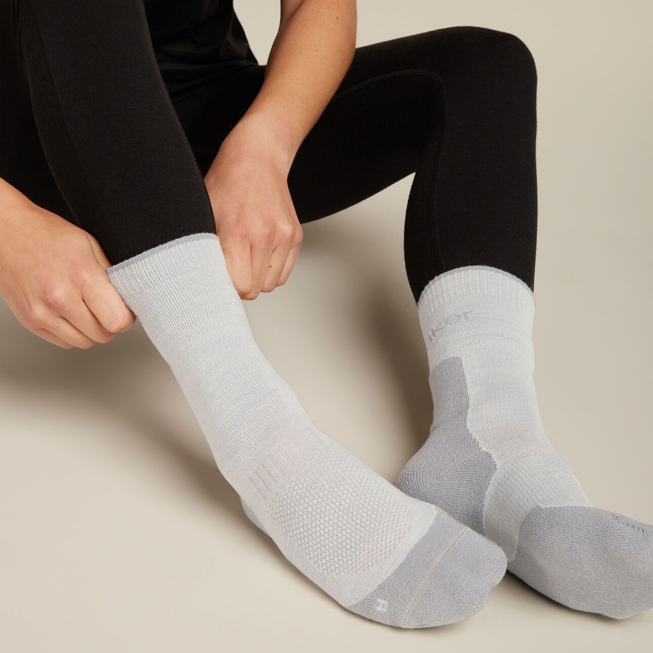 Icebreaker W Merino Hike+ Light Crew Ether/Alloy