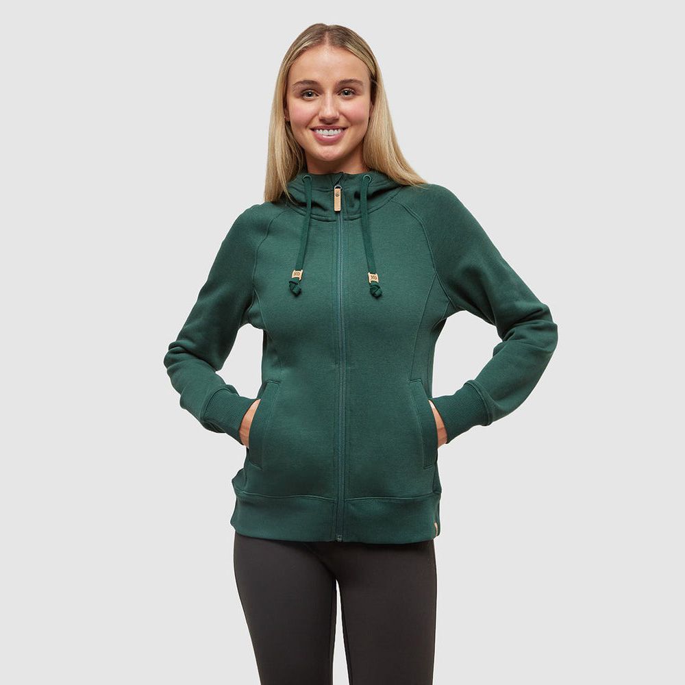 tentree W Elm Zip Hoodie Forest Pine