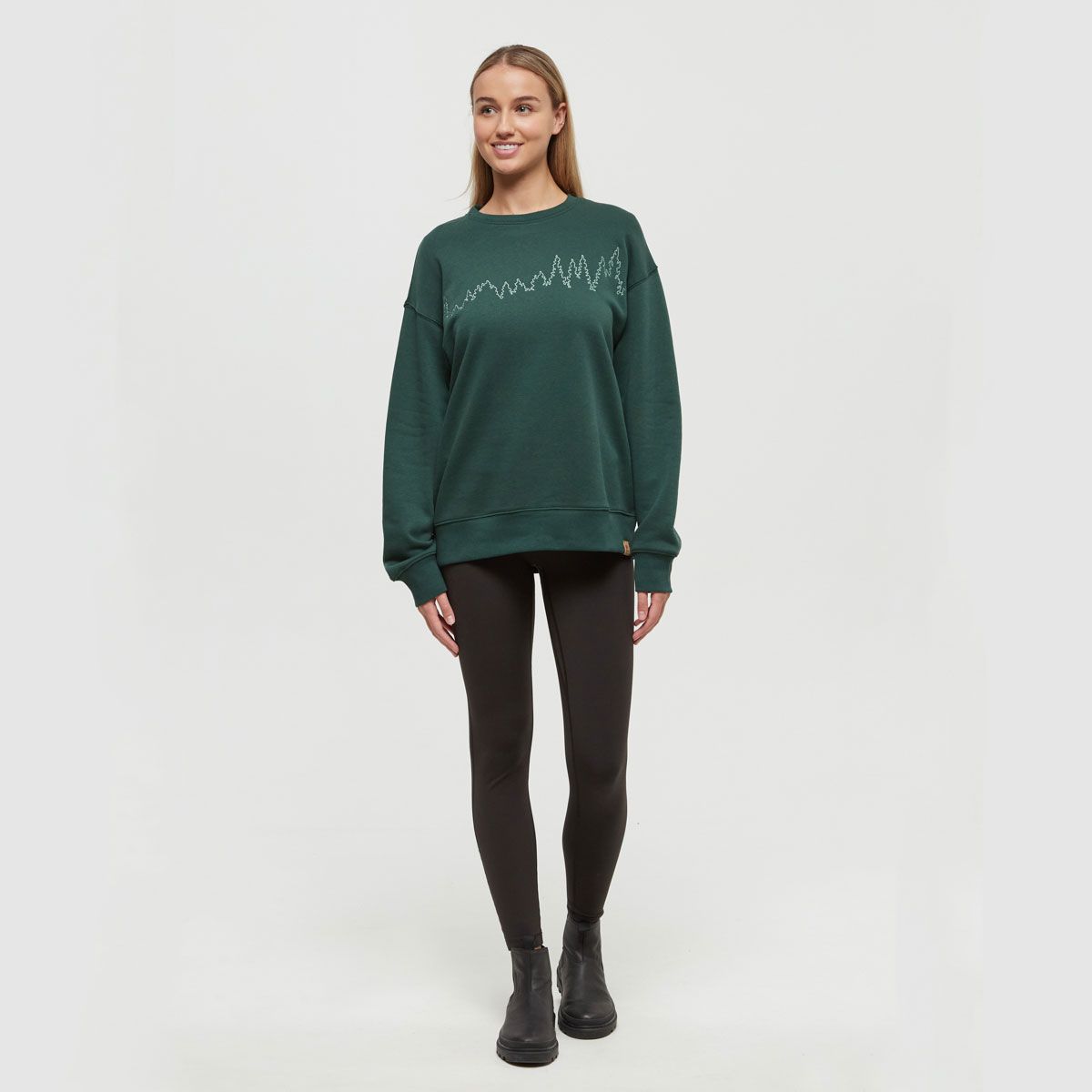 tentree W Juniper Outline Crew Forest Pine/Jade
