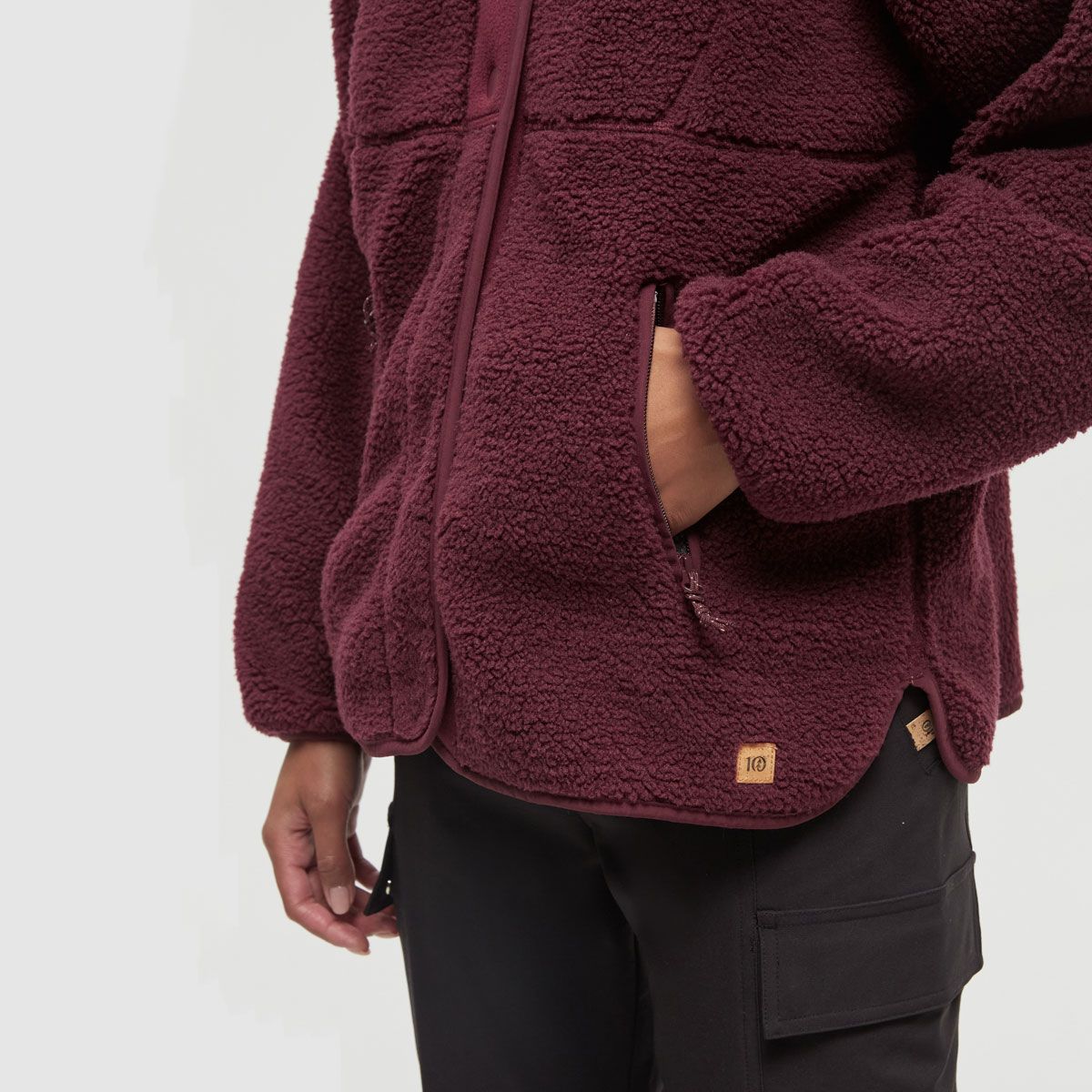tentree W Kincaid Full Snap Burgundy/Burgundy
