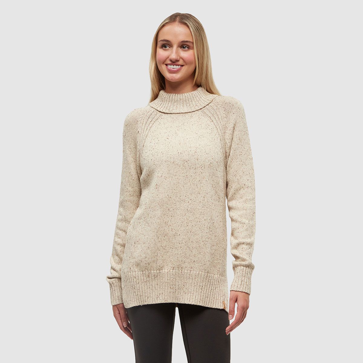 tentree W Spokane Nep Sweater Warm Oak Nep