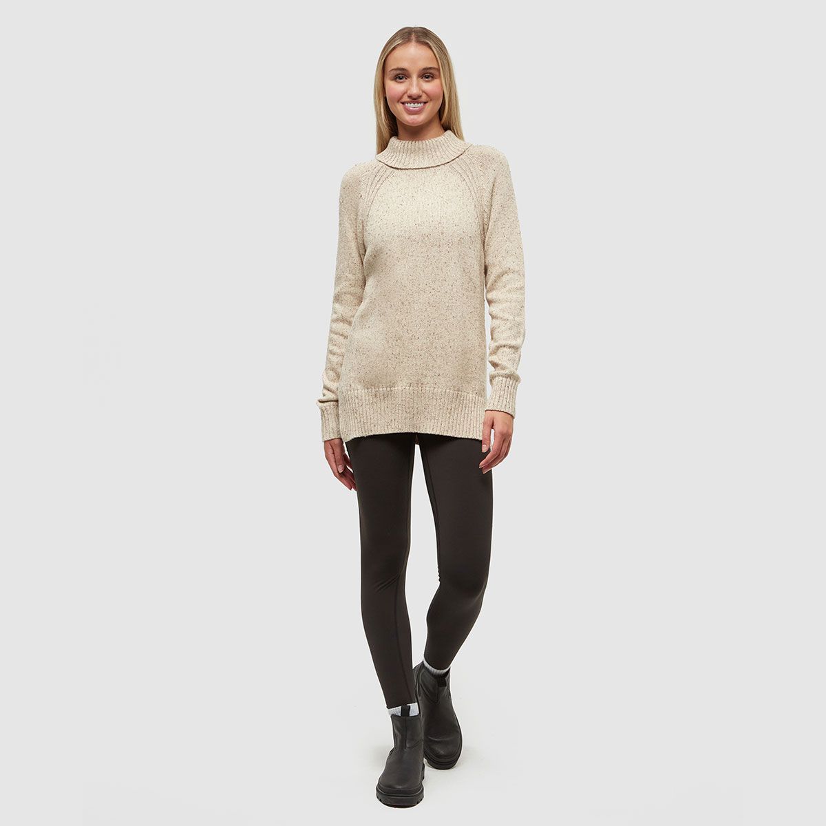 tentree W Spokane Nep Sweater Warm Oak Nep