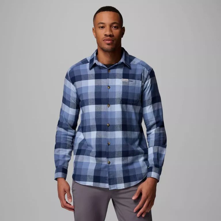 Columbia M Cornell Woods Flannel LS Shirt Navy