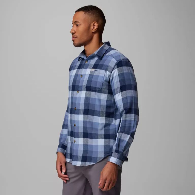 Columbia M Cornell Woods Flannel LS Shirt Navy