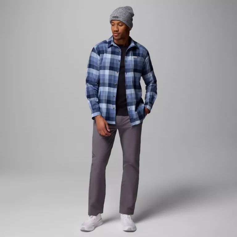 Columbia M Cornell Woods Flannel LS Shirt Navy