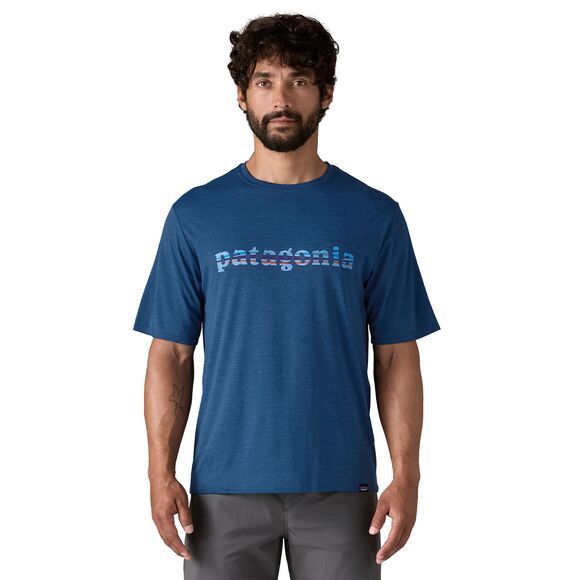 Patagonia M Cap Cool Daily '73 Text Logo: Clement Blue