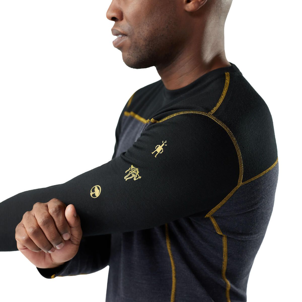 Smartwool M Thermal Merino Baselayer Crew Charcoal -Honey