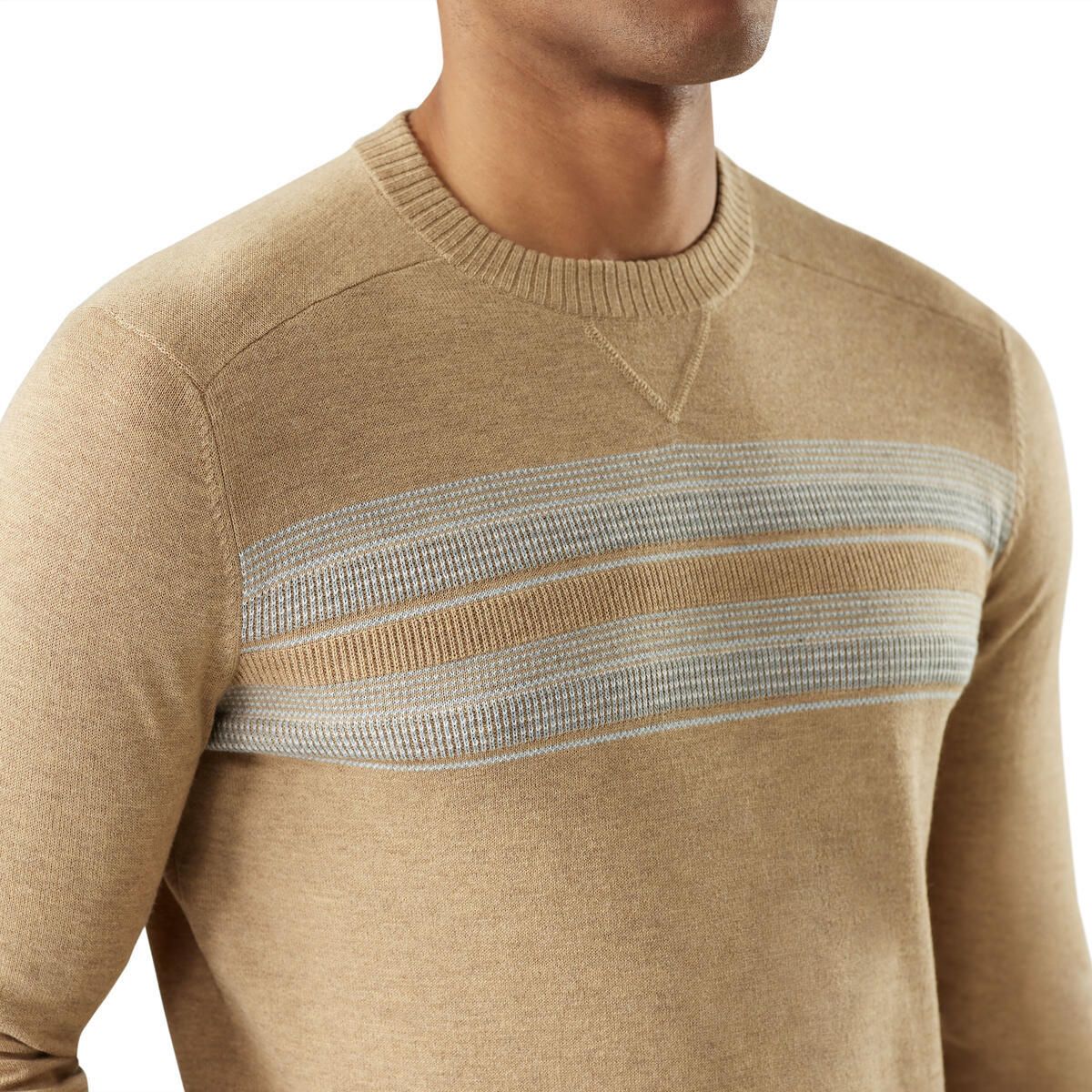 Smartwool M Sparwood Stripe Sweater Toasted