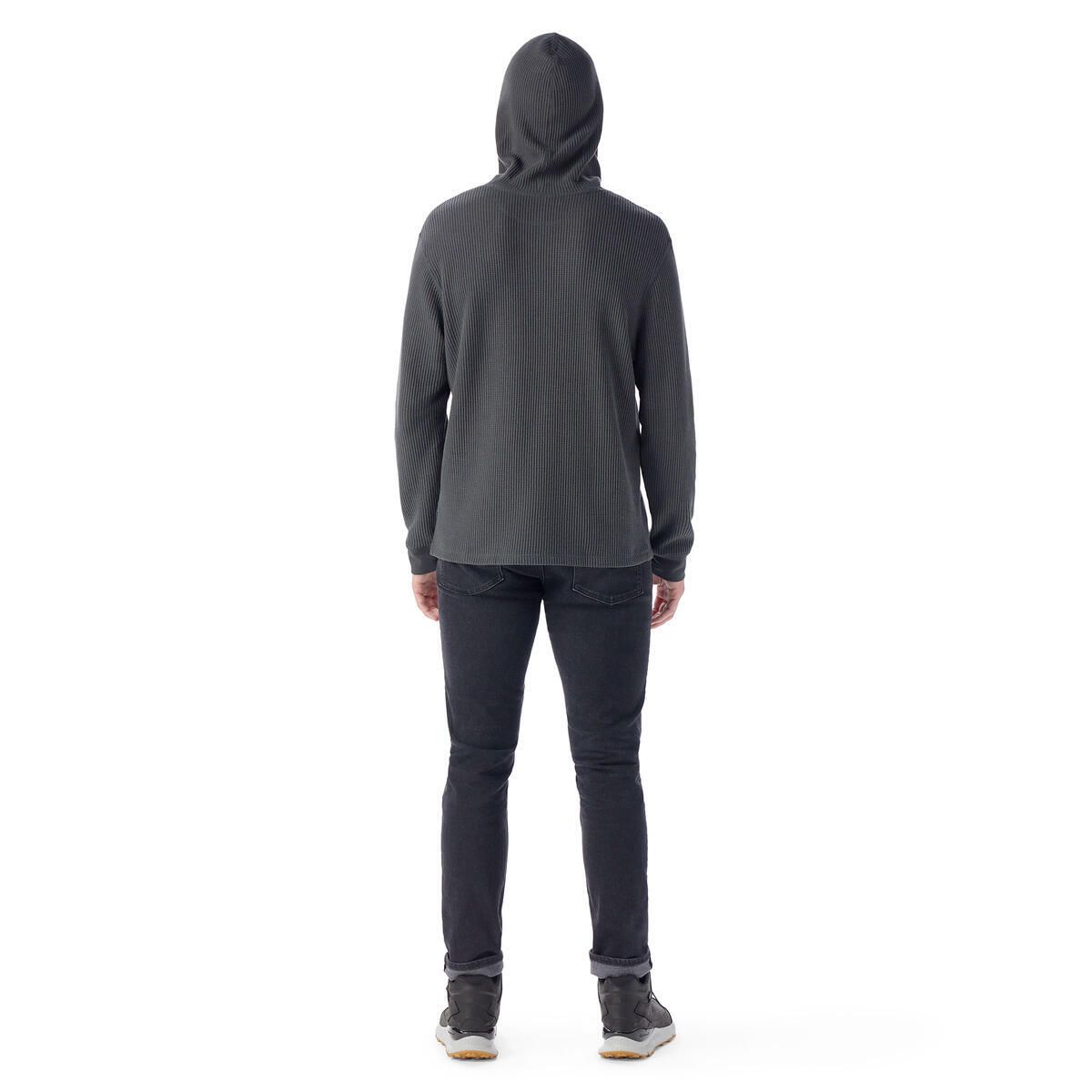 Smartwool M Waffle Henley Hoodie Charcoal