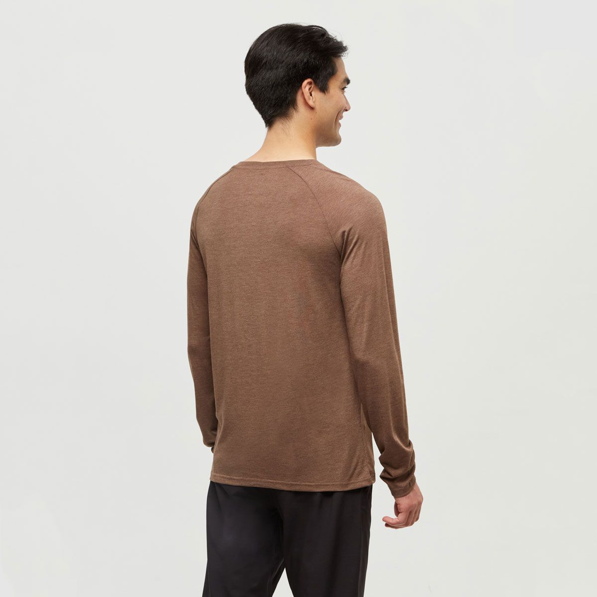 tentree M Baker Henley Longsleeve Clove Heather/White