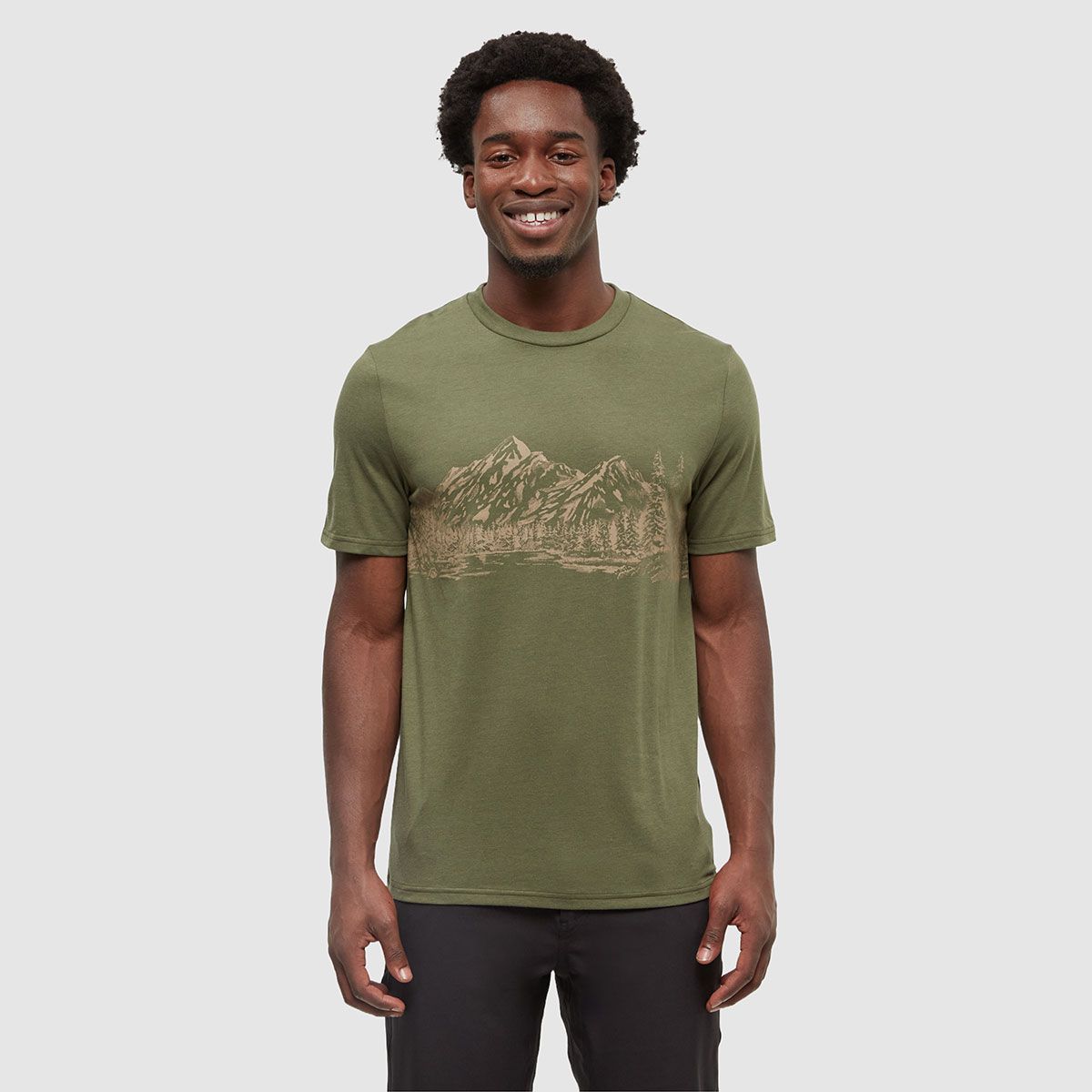 tentree M Mountain Scenic Tee Olive/Edgewood