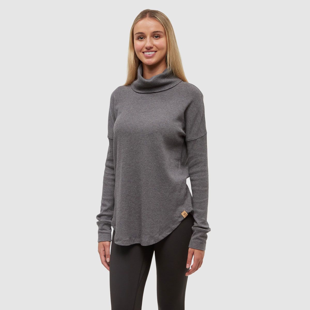 tentree W Highwood Turtleneck Dark Grey Heather
